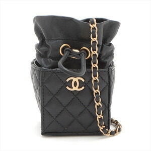 Chanel Matelasse Lambskin Drawstring Shoulder Bag Black